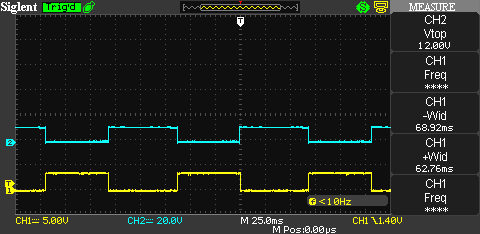 Oscilloscope trace of diode snubber